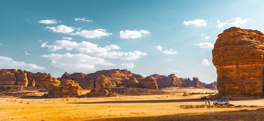 Afternoon in the desert valley of Al Ula, Saudi Arabia.