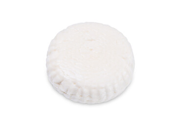 Soft milk cheese on a white isolated background
