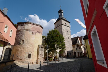 Fototapeta premium Kulmbach Weißer Turm Spitalgasse