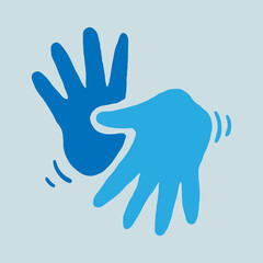 vector modern hand drawn sign language icon