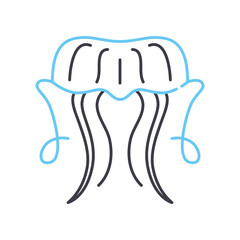 jellyfish line icon, outline symbol, vector illustration, concept sign