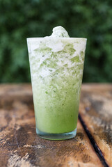 Natural green shake. Nutritious and healthy. Vegan.