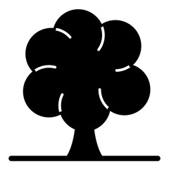 Tree with curly crown - icon, illustration on white background, glyph style