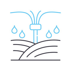 irrigation line icon, outline symbol, vector illustration, concept sign