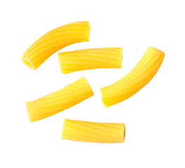 tortiglioni raw pasta isolate