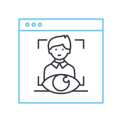 internet surveillance line icon, outline symbol, vector illustration, concept sign