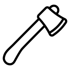 Ax with a long handle - icon, illustration on white background, outline style