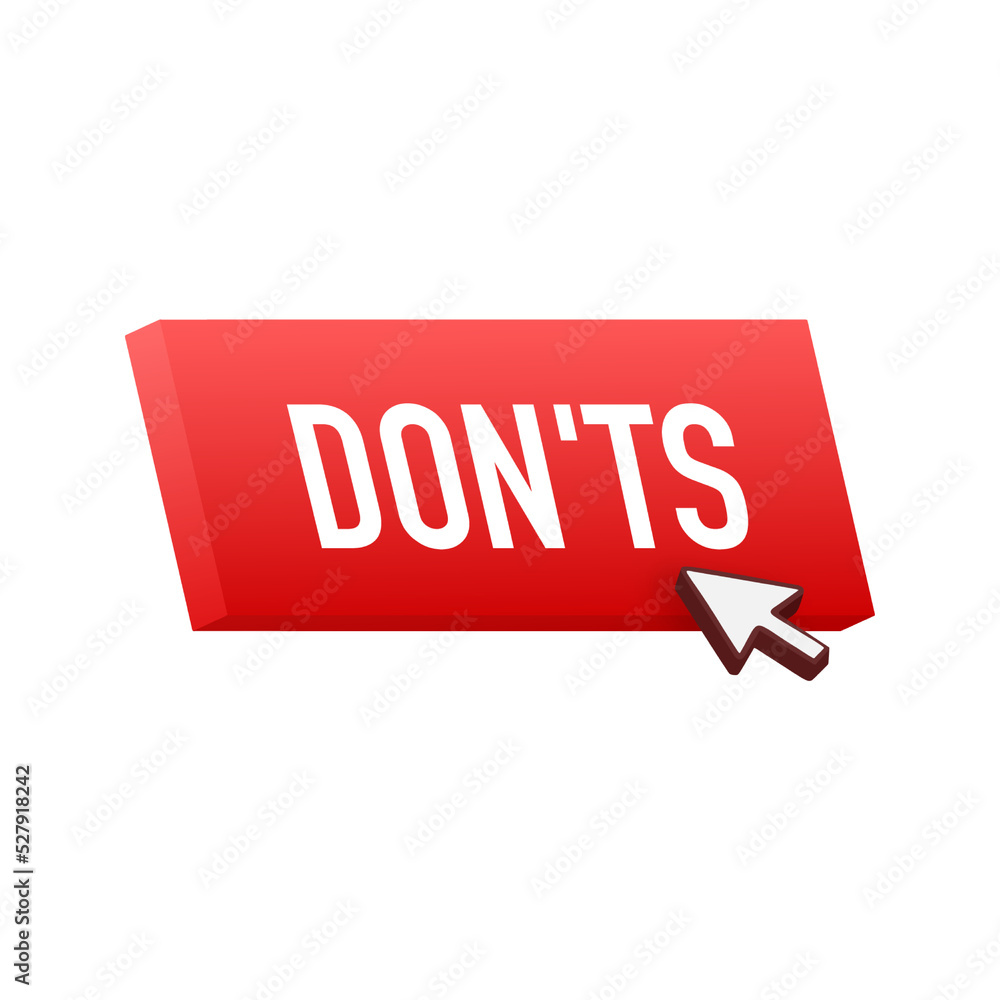 Poster do s and don ts button. flat simple thumb up symbol minimal round logotype element set. vector illus
