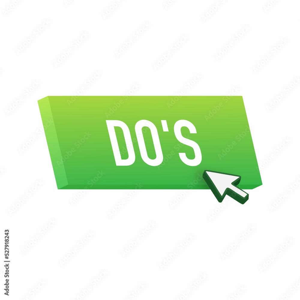 Poster do s and don ts button. flat simple thumb up symbol minimal round logotype element set. vector illus