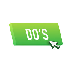 Do s and Don ts button. Flat simple thumb up symbol minimal round logotype element set. Vector illustration.
