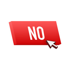 Yes and No button with coursor. Feedback concept. Positive feedback concept. Choice button icon. Vector stock illustration.