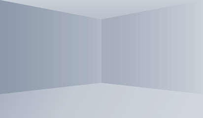 Blank Empty Room Interior Corner White Grey Wall Illustration