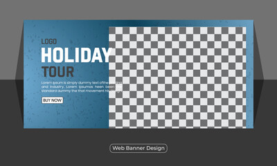 Travel vacation agency holiday and we banner design template 