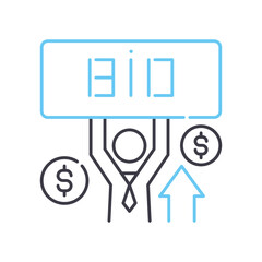 investor offer line icon, outline symbol, vector illustration, concept sign