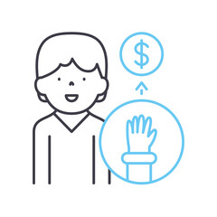 investor line icon, outline symbol, vector illustration, concept sign