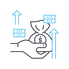 investment line icon, outline symbol, vector illustration, concept sign