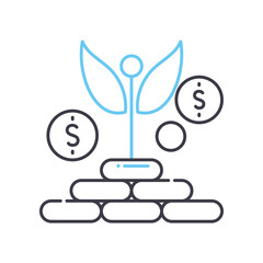 investments line icon, outline symbol, vector illustration, concept sign