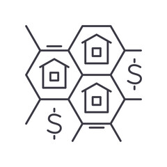 investments line icon, outline symbol, vector illustration, concept sign