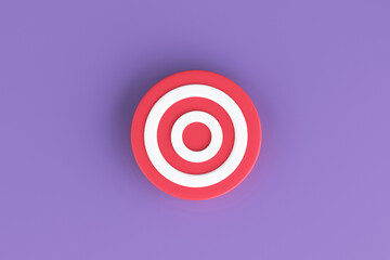 Business target achievement concept on purple background.3d  illustration