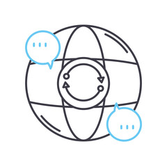 internet line icon, outline symbol, vector illustration, concept sign