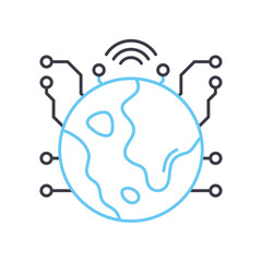 internet line icon, outline symbol, vector illustration, concept sign
