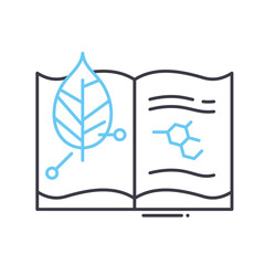 lab notebook line icon, outline symbol, vector illustration, concept sign