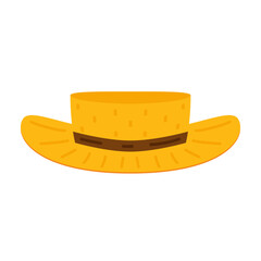 Farmer hat on white background. Peasant hat vector.