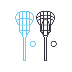 lacrosse sticks line icon, outline symbol, vector illustration, concept sign
