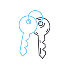 keys line icon, outline symbol, vector illustration, concept sign