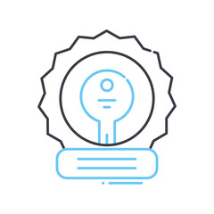 key success concept line icon, outline symbol, vector illustration, concept sign