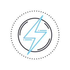 lighting bolt line icon, outline symbol, vector illustration, concept sign