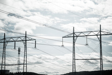 power grid lines to simulate electricity costs, inflation and energy shortage around the world....
