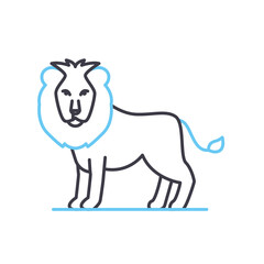 Fototapeta na wymiar lion line icon, outline symbol, vector illustration, concept sign