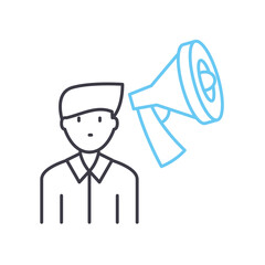 load speaker line icon, outline symbol, vector illustration, concept sign