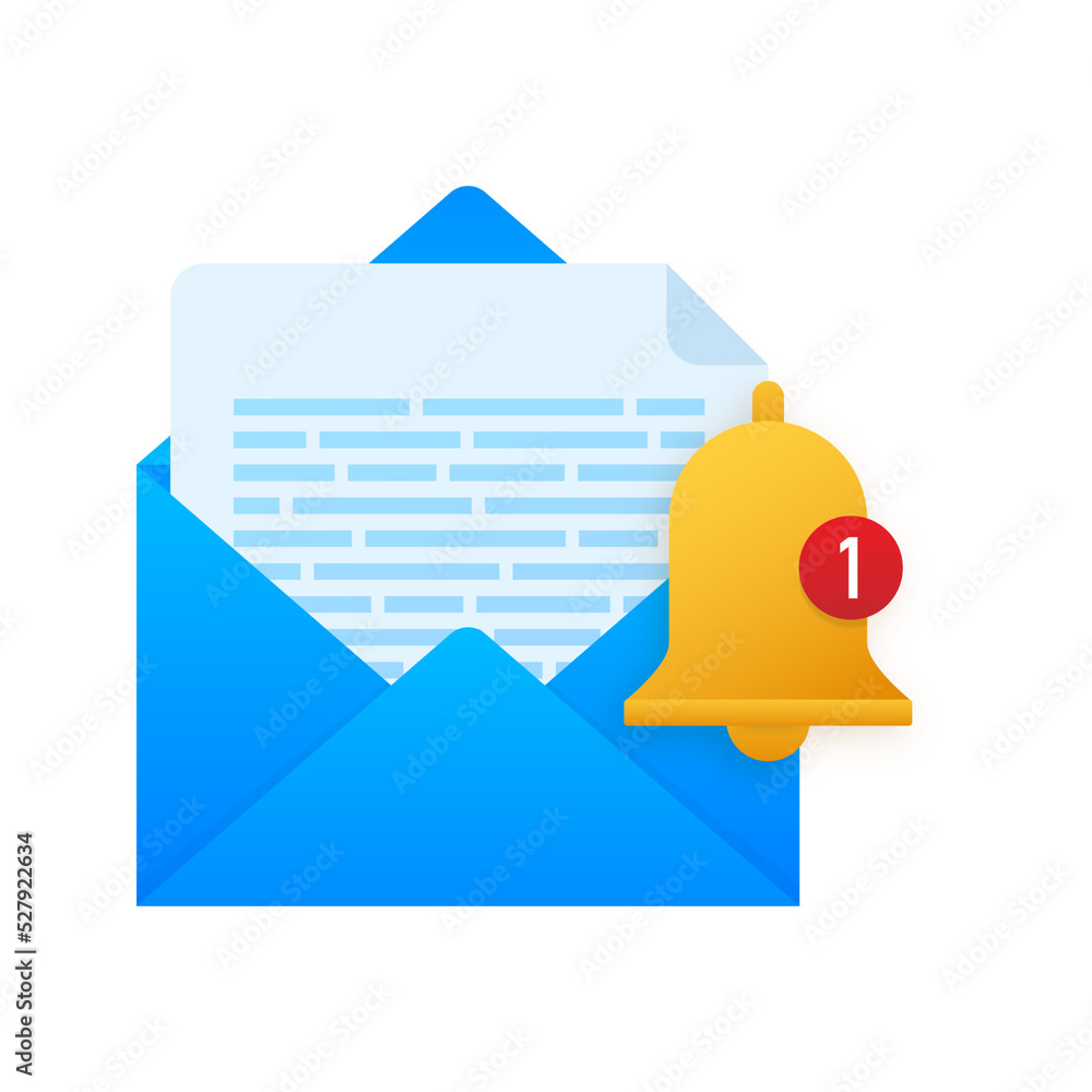 Aufkleber enable reminder notification. email notification. message alert. vector stock illustration.