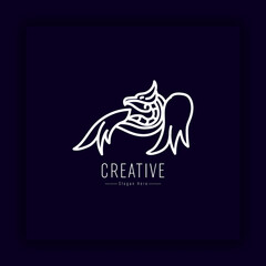 modern dragon line art illustration for identity logo