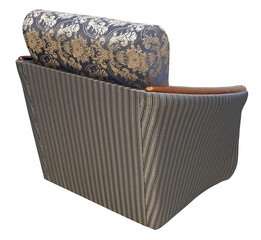 Armchair isolated on white background. Back view. Including clipping path