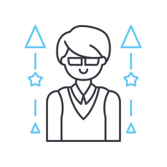 leader line icon, outline symbol, vector illustration, concept sign