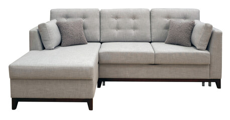 Corner sofa isolated on white background. Clipping path