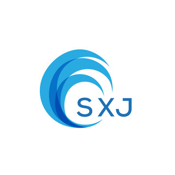 SXJ letter logo. SXJ blue image on white background. SXJ Monogram logo design for entrepreneur and business. SXJ best icon.

