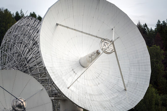 Closeup of satelitte dish. Internet, 5g and technology concept.