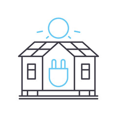 low energy house line icon, outline symbol, vector illustration, concept sign