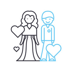 marriage line icon, outline symbol, vector illustration, concept sign