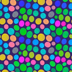 Abstract circle seamless watercolor polka dots pattern for fabrics and wrapping paper and kids clothes print