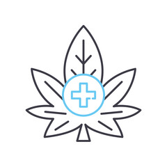 medical cannabis line icon, outline symbol, vector illustration, concept sign