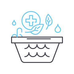 medical bath line icon, outline symbol, vector illustration, concept sign