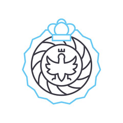 medal line icon, outline symbol, vector illustration, concept sign