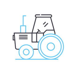 mini tractor line icon, outline symbol, vector illustration, concept sign