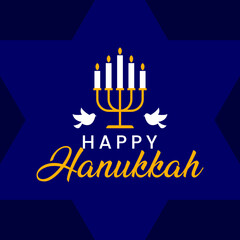 Hanukkah creative design, Birds, Candles, Orange, Blue, background