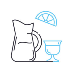 milk box line icon, outline symbol, vector illustration, concept sign